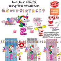 Gambar Paket Balon Dekor Ultah Anak Perempuan Set Decor Kuda Poni Hemat Murah - Tanpa Tirai, Angka 1 dari Pelangi Party Karawang undefined 3 Tokopedia