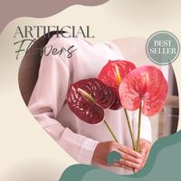 Gambar Bunga Artificial flower Kuping Gajah latex - GREEN PINK dari New Moon Casa undefined 1 Tokopedia