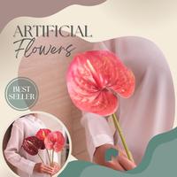 Gambar Bunga Artificial flower Kuping Gajah latex - GREEN PINK dari New Moon Casa undefined 4 Tokopedia