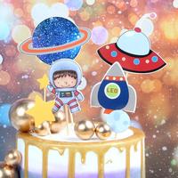 Gambar ad5! Topper Cake Dekorasi Kue Ulang Tahun Design Tema Astronot dan Planet dari rintang d undefined 2 Tokopedia