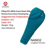 Gambar Best seller AEGISMAX NANO2 Ultralight 800+FP Goose Down Sleeping Bag Mummy 41℉~5℉ Waterproof Splicin dari Bumakil undefined 2 Tokopedia