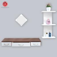 Gambar Dections Set Furniture Meja Rias Laci Gantung Dinding Eesthetic Minimalis - Coklat-Putih dari DEcTionS Living undefined 2 Tokopedia