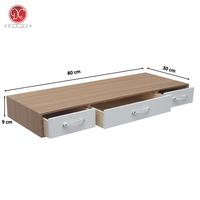 Gambar Dections Meja Laci Minimalis Gantung 80x30cm Meja Rias Tempel Dinding 3 Penyimpanan Aesthetic - Krem-Putih dari DEcTionS Living undefined 2 Tokopedia