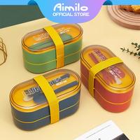 Gambar [READY] Aimilo Tempat Makan Anak Tk BPA Free Dapat digunakan untuk Microwave Kotak Bekal Anak Lunch Box Tempat Bontot Free Sendok dari Toko Buka 24 undefined 1 Tokopedia