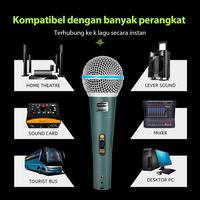 Gambar Mic Karaoke SHURE BETA 58A Original Recording Professional Dynamic Microphone untuk Record Studio Mic Karaoke Kabel 6.5mm Jack Besar 6 Meter Advance Mic dari caela toko. undefined 5 Tokopedia
