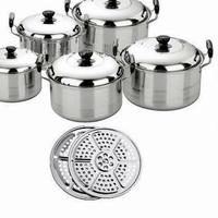 Gambar Zahwagllery-1 PANCI SET ISI 5 PCS STAINLESS + STEAMER KUKUSAN - No kukusan dari Zahwagallery-01 undefined 2 Tokopedia