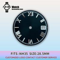 Gambar NH35 Dial Face For Seiko Mods NH36 NH35 Automatic Movement Roman Numerals 28.5MM Dial Sterile Dial Green Lume Watch Accessories dari toko lifah undefined 4 Tokopedia