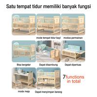Gambar 【Garansi 5 Tahun & 2 Tingkat 】Tempat Tidur Bayi Goyang Box Bayi 0-10 Tahun Free Kasur Bayi Set Kelambu Baby Box Tempat Tidur Anak dari Lottus Storee undefined 5 Tokopedia