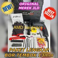 Gambar JLD J8013 Mesin Bor Tembok Beton Besi 13mm Listrik Impact Drill Set Lengkap + Mata Bor Sock + Meteran Cutter mt80b nagawa hdn6013 - MERK NAGAWA dari Selnajaya undefined 4 Tokopedia