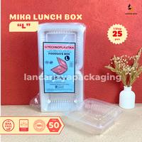 Gambar [25 PCS] Mika Lunch Box Plastik Food Pack Foodsafe Kemasan Nasi Kue Dimsum Burger Kotak Makan Foodgrade S M L - MIKA LUNCHBOX-S dari Lancar Jaya Packaging undefined 5 Tokopedia