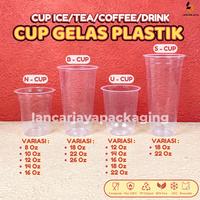 Gambar Gelas Plastik Es Teh Jus Pop Ice Cup Minuman Dingin 8 10 12 14 16 18 22 26 Oz - NATURAL-8 Oz dari Lancar Jaya Packaging undefined 1 Tokopedia
