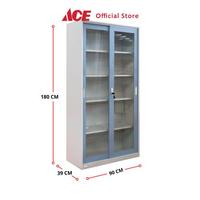 Gambar Ace Krisbow Lemari Arsip Kantor Besi 2 Pintu Kaca Geser - Biru dari joylaa shop undefined 4 Tokopedia