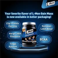 Gambar BISA E-FAKTUR! L-Men Gain Mass Chocolate 800g - 22g Whey Protein - 10 Serving lmen Tabung dari felixxiao pedia undefined 5 Tokopedia