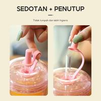 Gambar OHSOME SLADKO Glittery Gelas Tumbler Sedotan Dengan Tutup - Merah dari OHSOME Homeliving undefined 4 Tokopedia