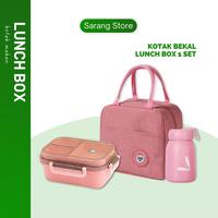 Gambar WEGO!! Kotak Wadah Tempat Makan Bekal Anak Sekolah TK SD Anti Tumpah BPA Free Lunch Box Set Tas Karakter Botol Minum dari MEGAF STORE99 undefined 5 Tokopedia
