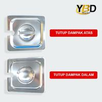 Gambar S1NI! Food Pan Stainless + Tutup lubang 1/6 x 10cm | Tempat makanan satu set bahan stainless | food pan stainless prasmanan hotel/apartemen dari RealCandy undefined 2 Tokopedia