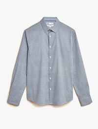 Gambar M&S - Kemeja - Slim Fit Cotton Rich Stretch Tiger Shirt - Blue Mix, INT M dari MARKS&SPENCER undefined 1 Tokopedia