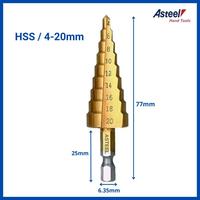 Gambar ASTEEL Promo Murah Mata Bor Pagoda HSS 4 - 20 MM Step Drill Titanium dari ASTEEL undefined 3 Tokopedia