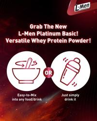 Gambar L-Men Platinum Basic Whey Protein Unflavoured 800gr/18lbs - 25g Whey Protein - 24 Serving - 65g BCAA dari novastore1230 undefined 3 Tokopedia
