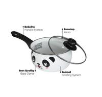 Gambar Maspion ENA Hello Panda Saucepan With Glass Cover / Tutup Kaca Panci Susu Enamel 18 cm - Putih dari gwybshah undefined 3 Tokopedia