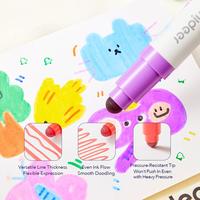 Gambar Mideer Round-Tip Stamper Washable Markers 6 / 12 Colors Spidol Stempel Mewarnai Anak - 6 Colors dari Babysaur Baby and Kids undefined 3 Tokopedia