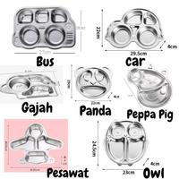 Gambar Piring Makan Sekat Bento Anak / Kids Bento Plate - 304 Premium Stainless Steel - PEPPA dari A1-Allshop undefined 2 Tokopedia