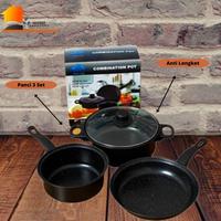 Gambar Home Furnish Panci Set 3 In 1 Wajan Teflon Stainless Steel Isi 3 - Purple dari HANA PUTRY STORE undefined 2 Tokopedia