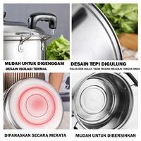 Gambar QME 12in1 Panci Steamer Set Stainless isi 5 pcs + 2pcs Kukusan Panci Bahan Tebal PREMIUM/Panci Stainless set - panci dari Aseera undefined 5 Tokopedia