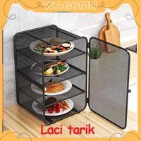 Gambar WGM - lemari Tudung Saji Terbaru 2023 Bahan Baja Kuat 4 Susun Model Baru / Penutup Makanan Tahan Panas Model Transparant / Rak Makanan Bahan Baja Premium Nama - 4susun*Putih dari WAGOMU STORE undefined 1 Tokopedia
