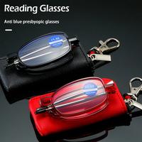 Gambar Portable Folding Reading Glasses Key Chain Anti Blue Light Anti-Radiation Eyewear with Storage Bag Women Men Presbyopic Glasses dari whihidningrum hafadin undefined 1 Tokopedia