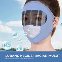 Gambar Autoku 2in1 Masker Balaclava Topi Kacamata Bening Pelindung Make Up Wajah Anti UV Angin Debu Sepeda Lari Motor Panas Matahari Golf Pria Wanita Dewasa Adjustable Cycling Outdoor  2 In 1 Topeng Spandex Full Face Mask with Goggles For Bikers - Topi Biru dari Autoku undefined 4 Tokopedia