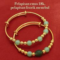 Gambar LOZT Gelang Giok gelang titanium wanita anti karat asli Bangle pegadaian emas Manik liontin giok asli Gelang Keberuntungan gelang semar jawa klaten sertifikat ori kesehatan dari rheaalika undefined 4 Tokopedia