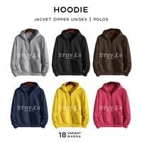Gambar BEST SELLER !!! JAKET SWEATER POLOS HOODIE ZIPPER/RESLETING COKLAT - Biru Navy, M dari Fashion Lencana undefined 5 Tokopedia