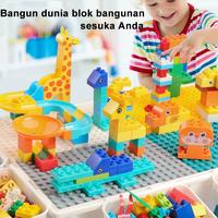 Gambar Meja Multifungsi 1 Set 7 in 1 Besar Building Block Table Kompatibel Pendidikan Anak Meja Belajar Kursi Mainan Sensori Serbaguna - Set A dari Zazzify Store undefined 2 Tokopedia