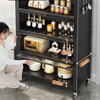 Gambar Modern Metal Kitchen Cabinets Kitchen Furniture Multi-layer Storage Cabinet Floor Racks Multi-functional Tableware Cabinet U dari dimantarlimart undefined 3 Tokopedia