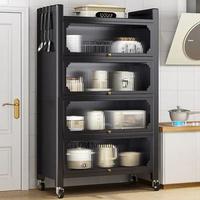 Gambar Modern Metal Kitchen Cabinets Kitchen Furniture Multi-layer Storage Cabinet Floor Racks Multi-functional Tableware Cabinet U dari dimantarlimart undefined 1 Tokopedia