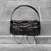 Gambar Bags for Women Luxury Designer Handbag and Purses 2024 New in Distressed PU Leather Rivet Bow Underarm Pleated Shoulder Bag dari tk godongsejahteraaaaaaa undefined 1 Tokopedia