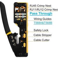 Gambar Multifunctional Network Pliers 3 IN 1 Crimp/Cut/Strip LAN CAT8/7/6A/6/5E RJ45 Pass Through EZ-Type Crimping Tool dari seiko pedia undefined 2 Tokopedia