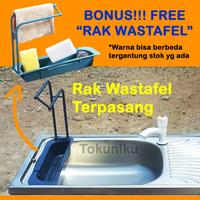 Gambar (RA)Wastafel Cuci Piring Portable Ekonomis Wastafel Baja Ringan Stainless Tokuniku dari Rajanya Sanitair undefined 2 Tokopedia
