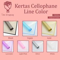 Gambar Kertas Cellophane Kertas Buket Bunga [Line Color] Flower Wrapping Paper Celophane / Chellophane Murah untuk Snack Uang dari swanshopp13 undefined 3 Tokopedia