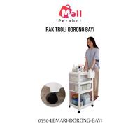 Gambar Mall Perabot | Rak Penyimpanan Perlengkapan Bayi | Lemari Troli Dorong Baju Baby Stuff | Ruang Tamu Dengan Roda Serbaguna dari madesu1212 undefined 4 Tokopedia