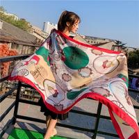 Gambar Syal Lebar Kain Pantai Scarf Selendang Bali Cantik Summer Scarf Kerudung Motif Big Size dari noviastore022 undefined 2 Tokopedia