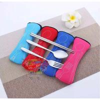 Gambar AIO SHOP-Sendok Sumpit Garpu Stainless Steel Set Pouch Sarung Tas Travel Souveiner Termurah dari repaniesipa undefined 1 Tokopedia