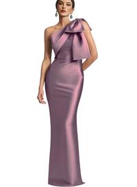Gambar Evening Dress Women Elegant Tight Sexy Satin Single Shoulder With Bow Bridal Formal Long Ball Gowns Trend Pageant Dress dari busiti dingah4 undefined 2 Tokopedia