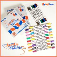 Gambar Hightune Acrylic Marker Dual Head Watercolor Drawing Pen 12/24/36/48 Quick-drying Spidol Akrilik - 12 Warna dari toko cahyan undefined 1 Tokopedia