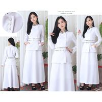 Gambar (Unf.Id) Blazer Wanita Baju Kerja Kantor Seragam Pdh Pns Pemda Dinas Guru Asn Wanita Atasan Kombinasi Batik Setelan Rok A Celana Panjang Kode 7007 Warna Putih Putih Langsung Diproses dari Uniform id undefined 3 Tokopedia