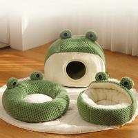 Gambar Pet Cat Bed Small Dog Bed Plush Round Cartoon Frog Mat Winter Warm Deep Sleep Comfort Soft Breathable Cat Dog House Pet Supplies dari Qudrotul12 undefined 1 Tokopedia