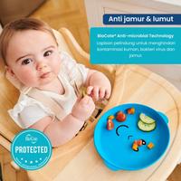 Gambar Matchstick Monkey Mealtime Silicone Plate & Bowl | Piring Mangkok Set - COOL GREY dari min poyeng undefined 4 Tokopedia