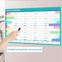 Gambar 2025 Wall Calendar Yearly Planner with Double Side Adhesive Dot Sticker Erasable Marker, 12 Months Calendar Wall Planner dari kijemtushop94 undefined 3 Tokopedia