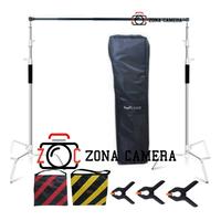 Gambar Paket Lizzy Background Stand Stainless Zona Camera Kit Backdrop Standing Layar Paper Kertas Kaki Portable Travel Tripod Anti Karat Set Back Ground With Tas Stand-C C Stand dari Expetasia_ny undefined 1 Tokopedia